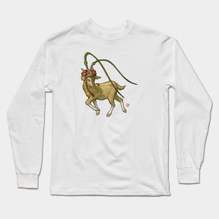 New Year Goat, Tan Long Sleeve T-Shirt